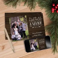 Rustic Wood Christmas Bible Verse Holiday Photo