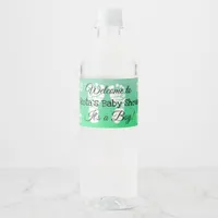 Personalized Green Baby Shower Bottle Labels