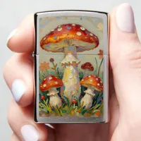  Cottage Core Mushrooms and Flowers Zippo Lighter