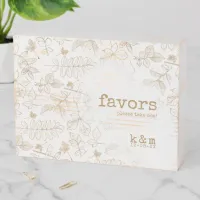 Golden Leaf Pattern Wedding Favors ID655 Wooden Box Sign