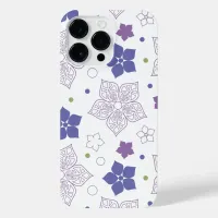 Purple & Green flower pattern iPhone 14 Pro Max Case