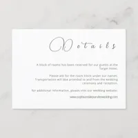 Minimalist Sage Green Wedding Details Card