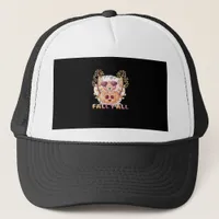 It’s Fall Y’all Pumpkin Halloween Cat Autumn Trucker Hat