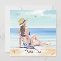 *~* DIY Tropical Beach AR29 Generic ANY EVENT QR Invitation