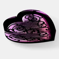 Filigree Goth Pink Heart Paperweight