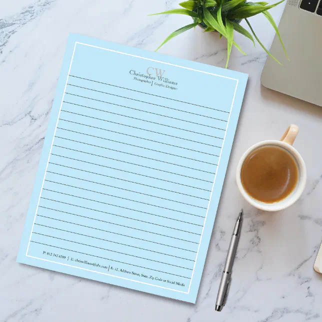 Professional Blue Minimalist Notepad