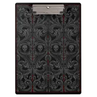 Goth Gray Ornament with Skull Clipboard