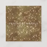 Gold Sparkle Beauty Stylist Square Business Card