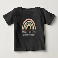 Rainbow & Hearts 1st Birthday Party Baby T-Shirt