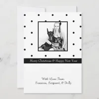 Simple Christmas Elegant Black Dots Holiday Photo