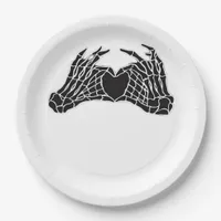Skeleton Heart Hands - Classic Paper Plates