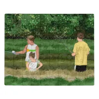 Kids Fishing at the Local Pond Jigsaw Puzzle