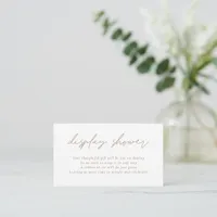 Modern Gold Script Display Bridal Shower  Enclosure Card