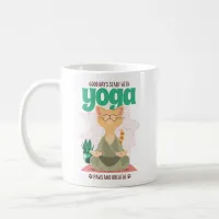 Cat Daily Joga Routine Matcha Coffee Mug