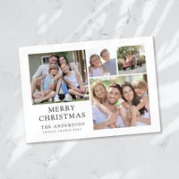 4 Photo Modern Minimalist Chirstmas Holiday Card