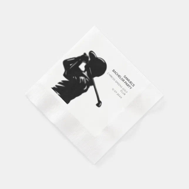 Black golfer Golfing Trip Bachelor Party minimal  Napkins