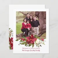 Budget Elegant Christmas Poinsettia Holiday Photo