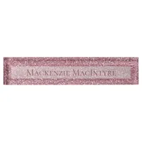 Chic Pink Glitter | Rose Gold Sparkle Desk Name Plate