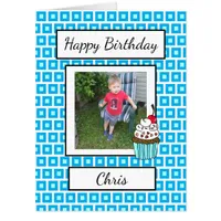 Blue Happy Birthday Add Your Photo Huge Card