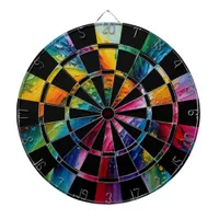 Colorful Abstract Art Dart Board