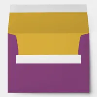 Eggplant Gold Insert Wedding Envelope