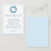 Ahoy It's a Boy Nautical Book Request Card – Blue 