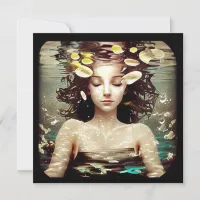 Lady Under Water, | AI Generated Artwork Card