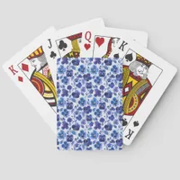 Blue and Purple Pansy Type Flowers Pattern Poker Cards
