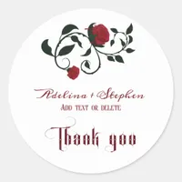 Gothic Dripping Bloody Roses Moody Wedding Classic Round Sticker