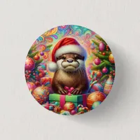 Christmas Otter Button