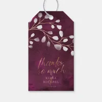 Watercolor Snowdrops Thank You Plum/Copper ID726 Gift Tags