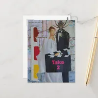 Surreal Wedding Lady and a Spider Groom Postcard