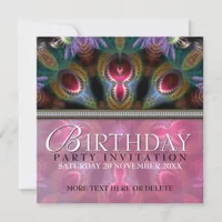 Fractal Goddess Beauty Birthday Party Invitations