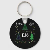 Let's Get Lit Funny Christmas Drinking Essential Keychain