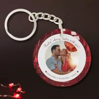 Cherry Coded Custom Valentine's Day Photo Heart  Keychain