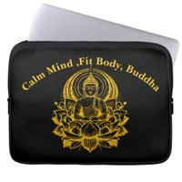 Buddha Meditating in Lotus  Laptop Sleeve