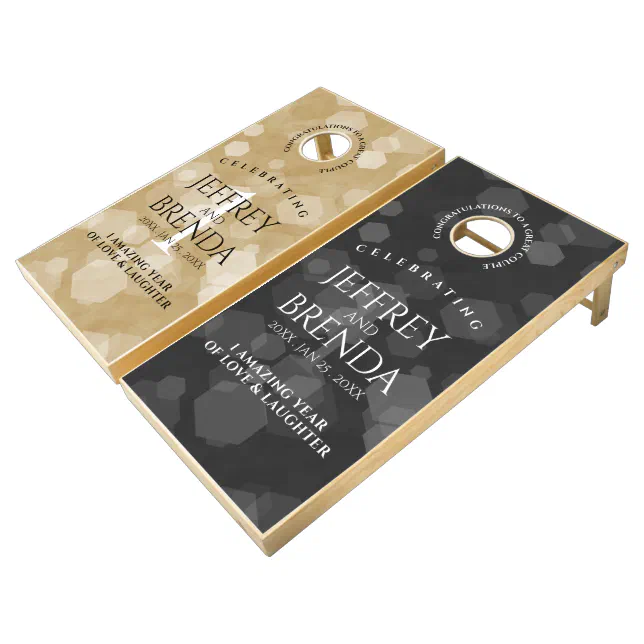 Elegant 1st Paper Wedding Anniversary Cornhole Set