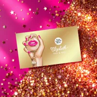 Luxurious Pink and Gold Glam Chic Business Card