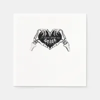 To Death Skeleton Hand Heart Classic Design Napkins
