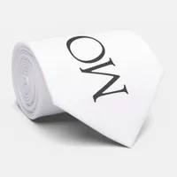 Minimalist Elegant Typography Monogram Wedding Neck Tie