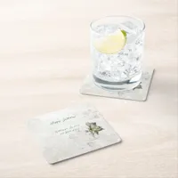 Delicate botanical birthday party paper coasters 