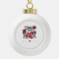 Skeleton Hands Valentines Day Classic Style Ceramic Ball Christmas Ornament