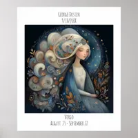 Virgo Zodiac Astrology Name & Birthday Poster