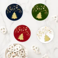 Christmas Gold Stars and Tree with Baubles, ZSSG Coaster Set