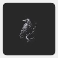 Crow, F-Caw-F Funny Bird Classic Cool Square Sticker