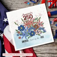 America's 250 Years Floral Patriotic Napkin