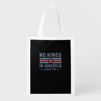 No Kings In America Since 1776 Vintage Grocery Bag