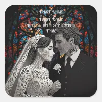 Wedding couple personalised gift ideas square sticker