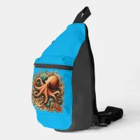 Octopus playing drums in the Ocean Sling Bag