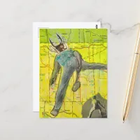 The Badminton Bug  Collage Postcard